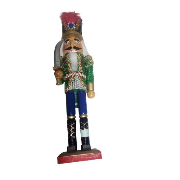 CHRISTMAS TREE SHOPPES EUC 15" CONQUISTADOR WOOD NUTCRACKER COLLECTIBLE - Picture 1 of 7